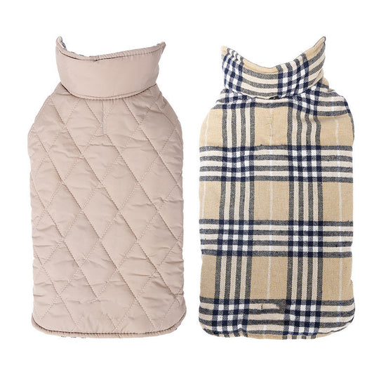 Factory direct waterproof reversable lattice pet dog suit jacket pet dog clothes spot